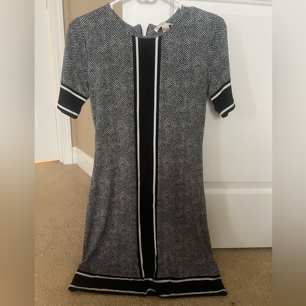 Michael Kors Gray Sheath Dress with Cuffed 3/4 Sleeves
